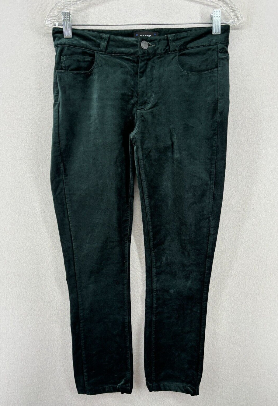 PAIGE Jeans Womens 26 Crushed Velvet Velour Skinny Ankle Stretch Cotton Black